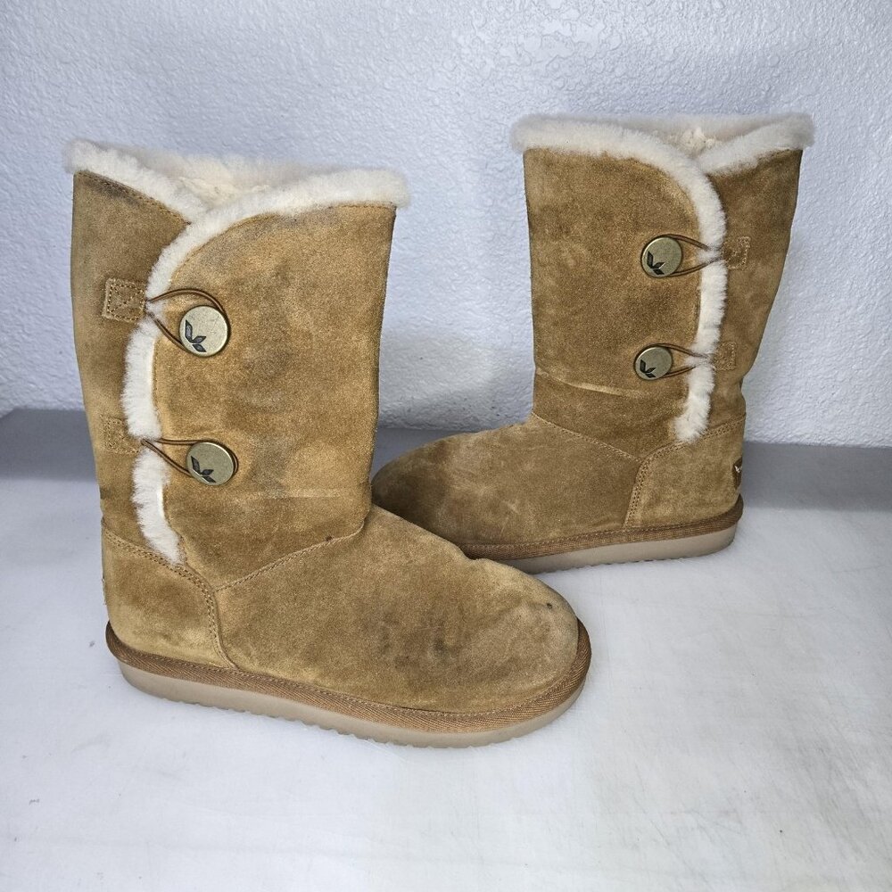 Koolaburra by UGG Boots Womens Size 7 Suede Shearling Button Tall Warm 1096409